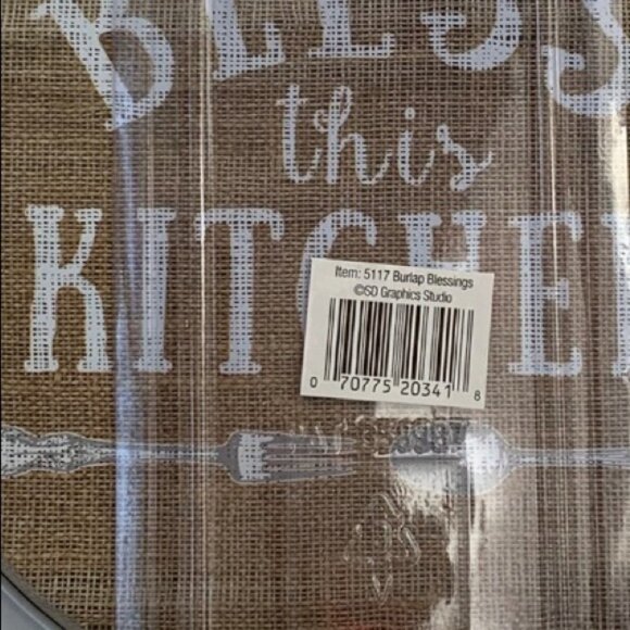 Range Kleen Burlap Blessings Farmhouse Range Stove Covers Round Set of 4 - Picture 11 of 13